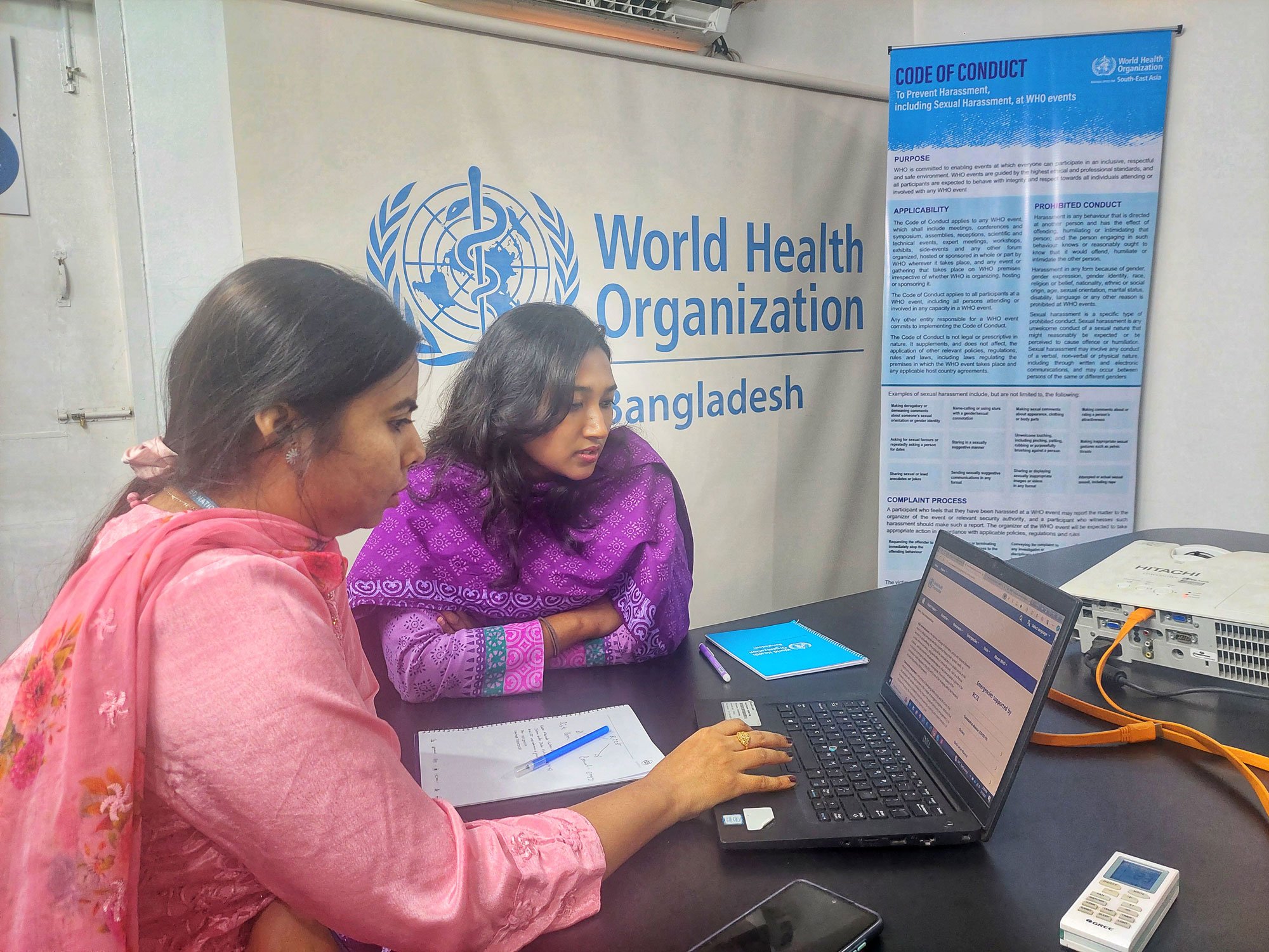 Dr Moon is with RCCE officer at Cox’s Bazar sub-office to have an orientation on RCCE