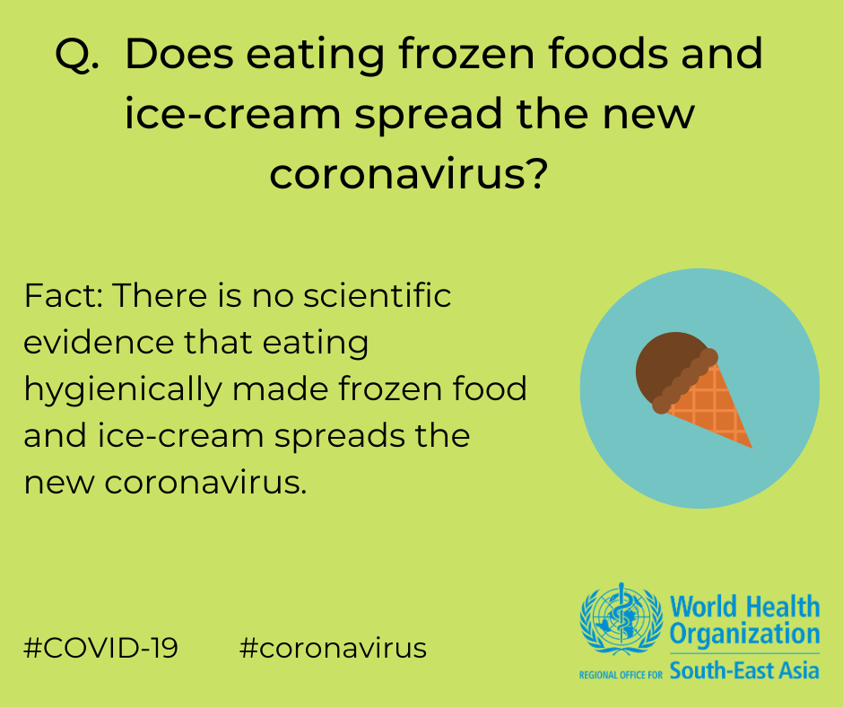 Covid19 Fact or Fiction-Frozen foods and Ice-cream